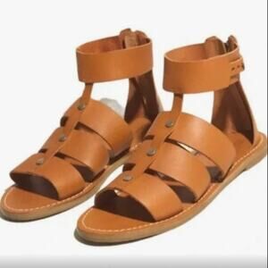 Madewell Rowan tan leather gladiator sandals. Size 8